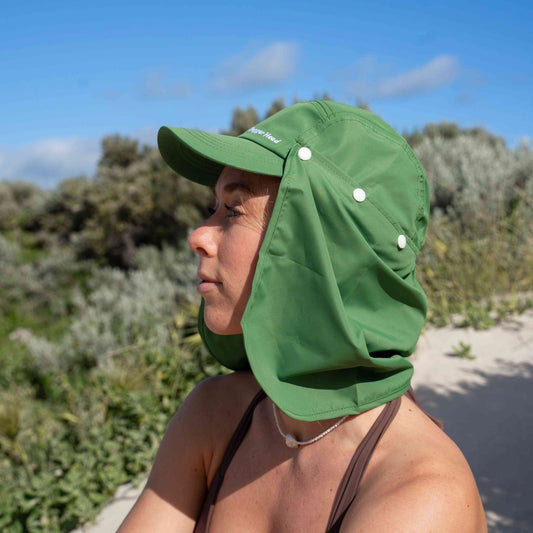 Green Adult Legionnaires Flap Hat *NEW* - Flapper Head